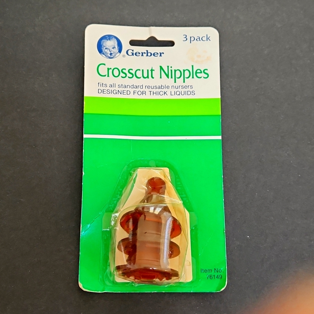 Vintage 1983 Gerber Cross Cut Baby Bottle Nipples